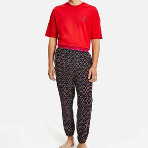 Calvin Klein Men's Short Sleeve Pj Set -Rustic Red/Link Logo