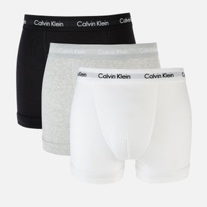 Calvin Klein Men's 3 Pack Trunk Boxers Big & Tall - Black/White/Grey Heather