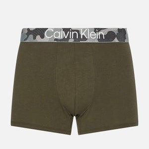 Calvin Klein Men's Camo Waistband Trunk Boxers - Army Green