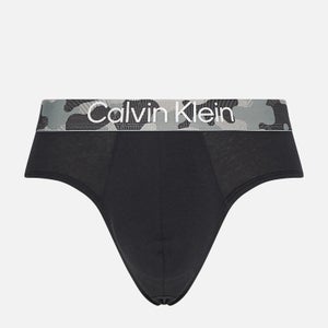 Calvin Klein Men's Camo Waistband Hip Briefs - Black