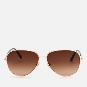 Tom Ford Women's Clark Pilot Frame Sunglasses - Rose Gold/Brown