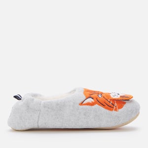 Joules Girls' Wild Cat Slippers - Grey
