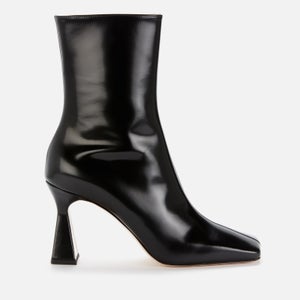 Wandler Women's Isa Leather Heeled Boots - Shiny Black