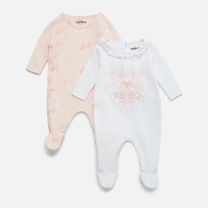 KENZO Newborn Set Of 2 Sleepsuits - Pale Pink
