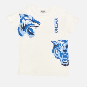 KENZO Boys' Logo & Tiger T-Shirt - Off White