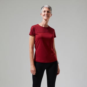 Women's Voyager Tech Tee Super Stretch Crew - Dark Red