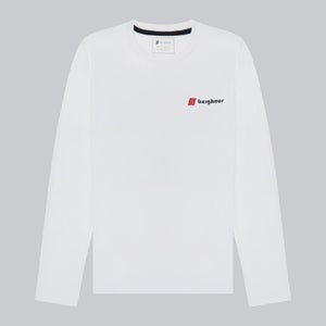Unisex Organic Heritage Front & Back Logo Long Sleeve Tee - White