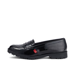 Kickers Youth Lachly Quilt Leather Loafer - Black