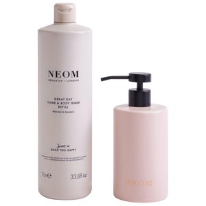 Neom Organics London Scent To Make You Happy Great Day Ceramic Hand Wash Dispenser & Refill 1000ml