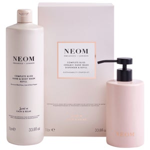 Neom Wellbeing London Scent To Calm & Relax - Complete Bliss Ceramic Hand Wash Dispenser & Refill 1000ml