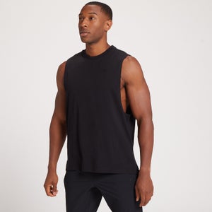 MP Moška majica s spuščenimi rokavnimi izrezi za dinamično vadbo – sprana črna