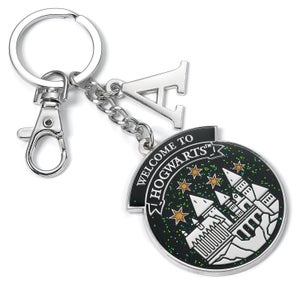 Harry Potter Personalised Hogwarts Keyring with Initial - Silver