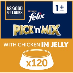 Felix Pre-Mixed Bundle Adult Wet Cat Food with Chicken 120x100g