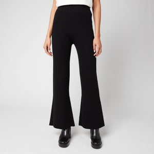 Whistles Women's Kai Knitted Ribbed Flare Trousers - Black