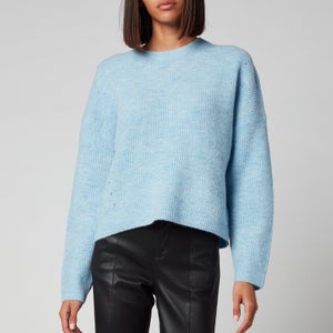 Whistles Women's Ribbed Crew Neck Jumper - Pale Blue