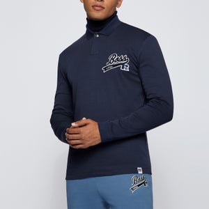 BOSS X Russell Athletic Men's Peron Long Sleeve Polo Shirt - Navy