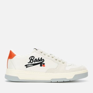 BOSS X Russell Athletic Men's Baltimore Tennis 02 Trainers - Open White