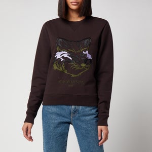 Maison Kitsuné Women's Big Fox Embroidery Regular Sweatshirt - Chocolate