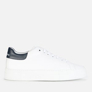 Valentino Shoes Men's Leather Cupsole Trainers - White/Blue