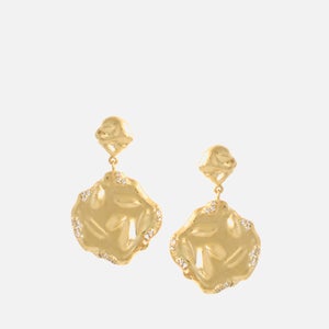 Joanna Laura Constantine Women's Feminine Double Face Waves Pave Earrings - Gold