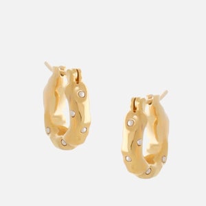 Joanna Laura Constantine Women's Mini Waves Hoops With Pearl - Gold