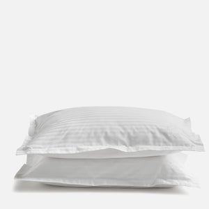 ESPA White 100% Cotton Sateen Stripe Pillowcase Pair