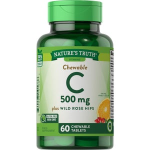 Chewable Vitamin C 500mg + Wild Rose Hips - 60 Tablets