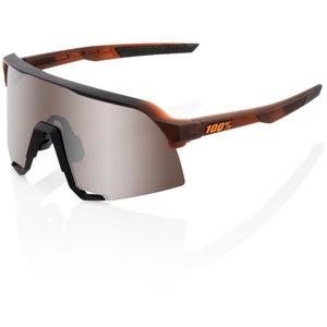 100% S3 Sunglasses with HiPER Silver Mirror Lens - Matte White