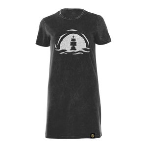 Sea of Thieves A Pirates Life T-Shirt Dress - Black Acid Wash