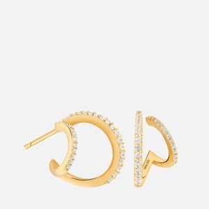 Astrid & Miyu Women's Illusion Crystal Hoops In Gold - Gold