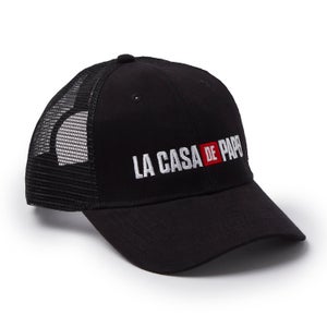 Money Heist Logo Icon Embroidered Trucker Cap - Black