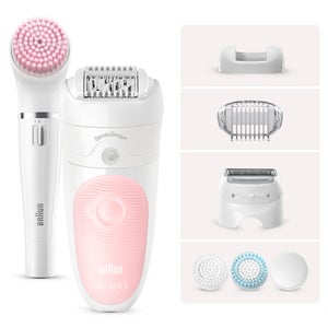 Braun Silk-épil Beauty-Set 5-895 6-in-1 Epilierer & Reinigung für Gesicht & Körper