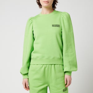 Ganni Women's Isoli Sweatshirt With Puff Sleeve - Flash Green