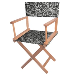 Decorsome Jaws Black Doodle Directors Chair