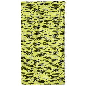 Jaws Yellow Doodle Pattern Beach Towel