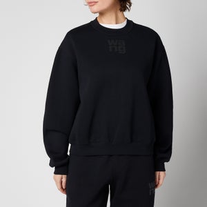 alexanderwang.t Women's Foundation Terry Crew Sweatshirt with Puff Paint Logo - Black