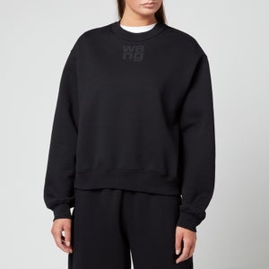 alexanderwang.t Women's Foundation Terry Crew Sweatshirt with Puff Paint Logo - Black