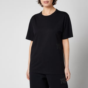 alexanderwang.t Women's Foundation T-Shirt with Puff Logo & Bound Neck - Black