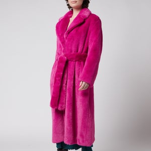 Stand Studio Women's Faux Fur Koba Juliet Long Coat - Hot Pink