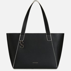 Strathberry Women's S Cabas - Grain Leather Shoulder Bag - Black - Vanilla Edge/Stitch