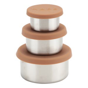 Haps Nordic Stainless Steel Trio Food Containers - Terracotta (3 Pack)