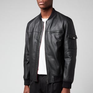 HUGO Men's Livius Leather Jacket - Black