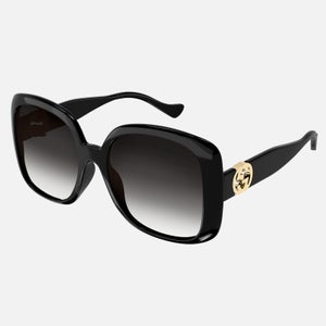 Gucci Women's Oversized Square Acetate Sunglasses - Black/Grey