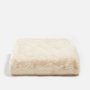 ïn home Recycled Polyester Faux Fur Throw  - Ivory