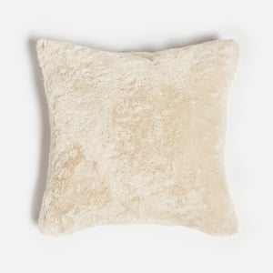 ïn home Recycled Polyester Faux Fur Cushion  - Ivory