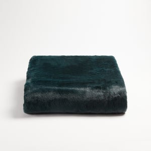 ïn home Recycled Polyester Faux Fur Throw - Deep Blue