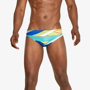 Size US34 NEW NWT Speedo Men's Sapphire Blue 4" Swimsuit Bikini front liner 