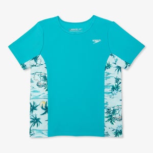 Short Sleeve Printed Splice Rashguard