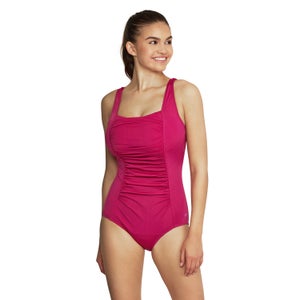 Solid Shirred Tank Onepiece