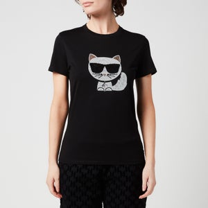 KARL LAGERFELD Women's Ikonik Choupette T-Shirt - Black